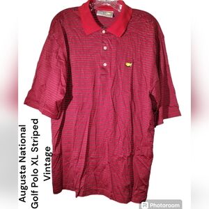 Vtg Golf Augusta National Shop Polo Striped XL red US Masters